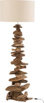 J-Line Lamp+Kap Drijfhout Naturel/Beige Large