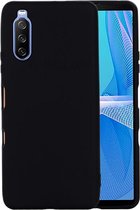 Sony Xperia 10 III hoesje zwart siliconen case hoes cover hoesjes