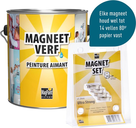 Magneetverf 2500ml + Neodymium Magneten Super sterke magneetverf & magneten! | bol.com