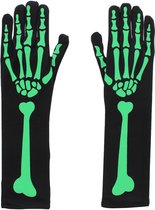 Zac's Alter Ego Handschoenen Glow In The Dark Long Sleeve Skeleton Zwart/Wit