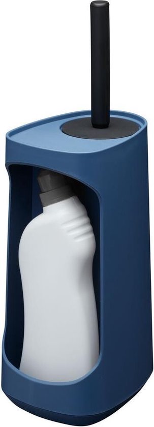 Tiger Tess Toiletborstelhouder met opbergfunctie vrijstaand en Swoop® borstel flexibel - Blauw / Zwart
