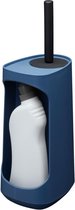 Tiger Tess - Toiletborstelhouder met opbergfunctie vrijstaand en Swoop® borstel flexibel - Blauw / Zwart
