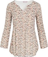 Cassis - Female - Blouse met plooitjes en dierenhuidprint  - Roodbruin