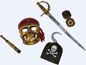 verkleedaccessoires Piratenset junior polycarbonaat goud/zilver