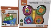 Viga Toys set van 2 puzzels - Blokken Puzzel - Vlinder en Mini Puzzel - Boot