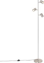 QAZQA jeana - Moderne Vloerlamp | Staande Lamp - 3 lichts - H 1500 mm - Staal -  Woonkamer | Slaapkamer | Keuken