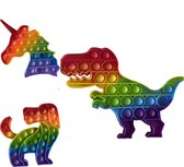 Pop It - Dieren Pakket - Regenboog - Hond - Dinosaurus - Eenhoorn