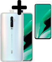 OPPO Reno 2Z Hoesje Transparant Siliconen Case Met Screenprotector - OPPO Reno 2Z Case Hoesje - OPPO Reno 2Z Hoes Cover - Transparant