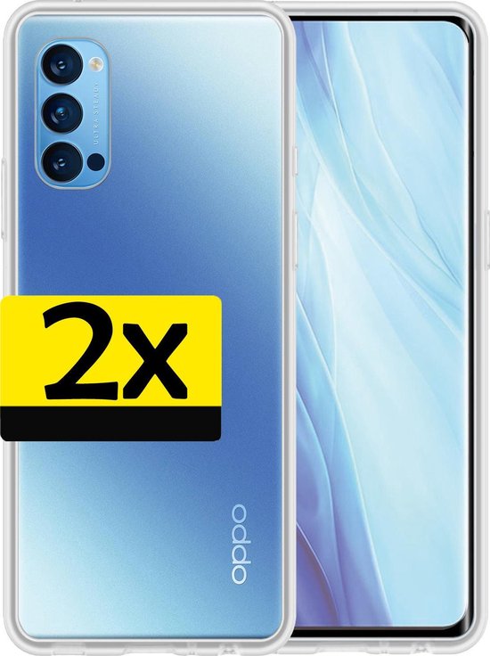Coque OPPO Reno 4 Pro 5G Coque en Siliconen Transparente - Coque OPPO Reno 4 Pro 5G - Coque OPPO Reno 4 Pro Version 5G Transparente - 2 Pièces