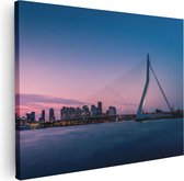 Artaza Canvas Schilderij Erasmusbrug In Rotterdam Met Zonsondergang - 80x60 - Foto Op Canvas - Canvas Print