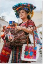 Graphic Message - Schilderij op Canvas - Vrouw - Guatemala - Kleurrijk Portret - Kunst
