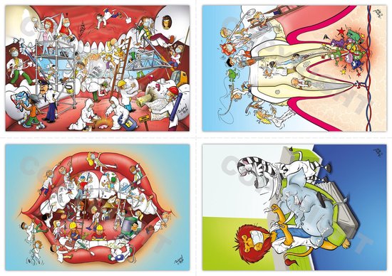 CARTES D'IMPRESSION Cartoon 1000 pièces format A4 - pour imprimante - avec perforation déchirure pour diviser en 4000 cartes format A6 - Mondzorg