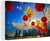 Lanternes à Singapour Marina Bay toile 120x80 cm - impression photo sur toile peinture Décoration murale salon / chambre à coucher) / Villes Peintures Toile