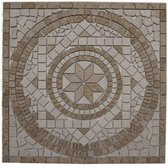 Mozaiek tegel - Medallion - Marmer - 60 x 60cm - bruin beige creme - 054