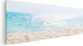 Artaza Canvas Schilderij Helder Witte Strand Met Zee Uitzicht - 90x30 - Foto Op Canvas - Canvas Print