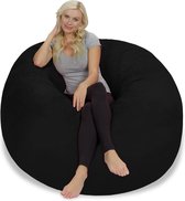 Naqsh Bean Bag Chair: Giant 5' Memory Foam Furniture Bean Bag - Big Sofa with Soft Micro Fiber Cover - Charcoal