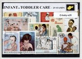 Baby en kleuterzorg – Luxe postzegel pakket (A6 formaat) : collectie van 25 verschillende postzegels van baby en kleuterzorg – kan als ansichtkaart in een A6 envelop - authentiek c