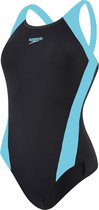 Speedo Endurance Boom Splice Muscleback  Sportbadpak - Maat 46 Volwassenen - zwart/blauw
