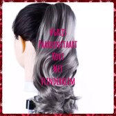 Paardenstaart met vlinderklem #grijs  ponytail krul 30cm haarstuk hair extensions