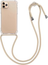kwmobile telefoonhoesje compatibel met Apple iPhone 11 Pro - Hoesje met koord - Back cover in transparant / goud