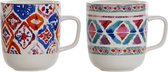 Mok DKD Home Decor Mozaïek Wit Porselein (380 ml) (3 pcs)