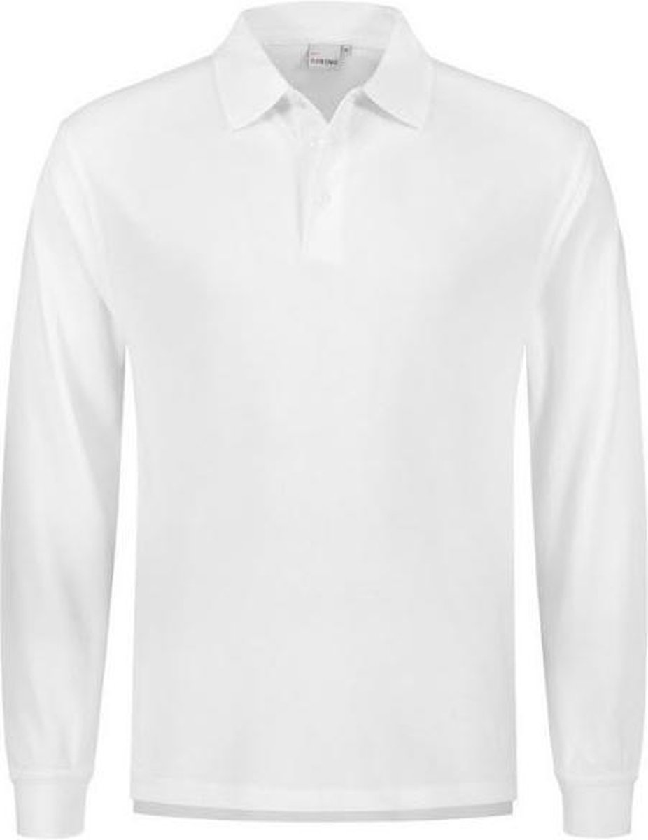 Santino Matt Polo-shirt lange mouwen - Wit - XXL