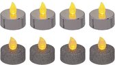 Set van 8 kaarsen LED-warmers - lovertjes en metaalachtig - Zilver