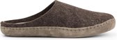 Travelin' Get-Home Dames Slip-On sloffen - Wollen pantoffels - Suede zool - Bruin - Maat 39