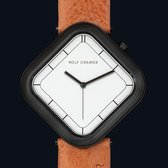 Rolf Cremer - horloge - dames - zwart - cognac - titanium - kalfsleer - cadeau tip