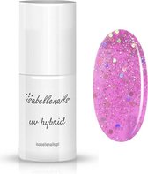 Isabelle Nails UV/LED Gellak 6ml. #79 Chloe - Glitter, Lichtroze, Multicolour - Glitters - Gel nagellak