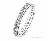 Juwelier Zwartevalk Zilveren (Gerhodineerd) Dames Ring met Zirkonia 52 mm (omtrek) / 16½ mm. 21.276
