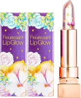 GLAMFOX Witch Flower Lip Glow Lipstick - 24 Karaat Goudkorrels Lippenstift met 100% Echte Heksen Bloem - Lip Plumper - Lipverzorging - 2 Stuks