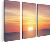 Artaza - Triptyque de peinture sur toile - Coucher de soleil sur la mer - 120x80 - Photo sur toile - Impression sur toile