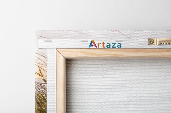 Artaza Canvas Schilderij Strand en Duinen bij Zonsondergang - Zee Schilderijen - 120x60 - Groot - Wanddecoratie Woonkamer