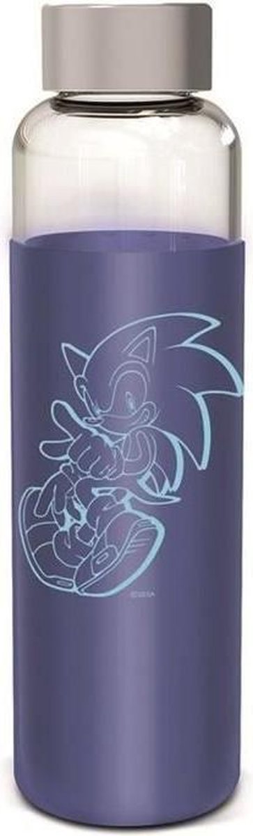 Fles - STOR - Sonic - Glas met siliconen hoes - Herbruikbaar - 585 ml