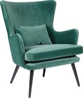 Alora Stoel Charlie Donkergroen - Velours - relaxstoel - fauteuil - eetkamerstoel