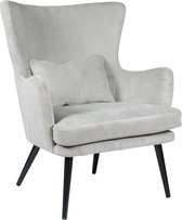 Alora Stoel Charlie Lichtgrijs - Ribstof - relaxstoel - fauteuil - eetkamerstoel