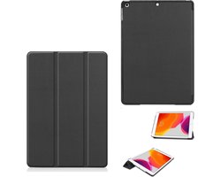 Hoes geschikt voor iPad 2021 / 2020 / 2019 (iPad 9e/8e/7e Generatie) hoes – 10.2 inch hard case Trifold Bookcase - Zwart