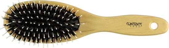 Brosse en bois pneumatique - Poils de sanglier - Poils de porc - Brosse à cheveux Anti-enchevêtrement - Brosse naturelle