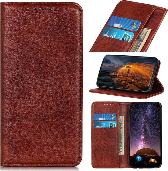 Bookcase Cowboy de Mobigear pour OnePlus 9 Pro - Marron