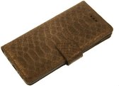 Made-NL Handgemaakte iPhone 13 mini book case Antraciet reliëf Slangenprint robuuste hoesje