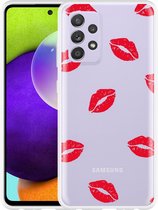 Hoesje Geschikt voor Samsung Galaxy A52s Red Kisses