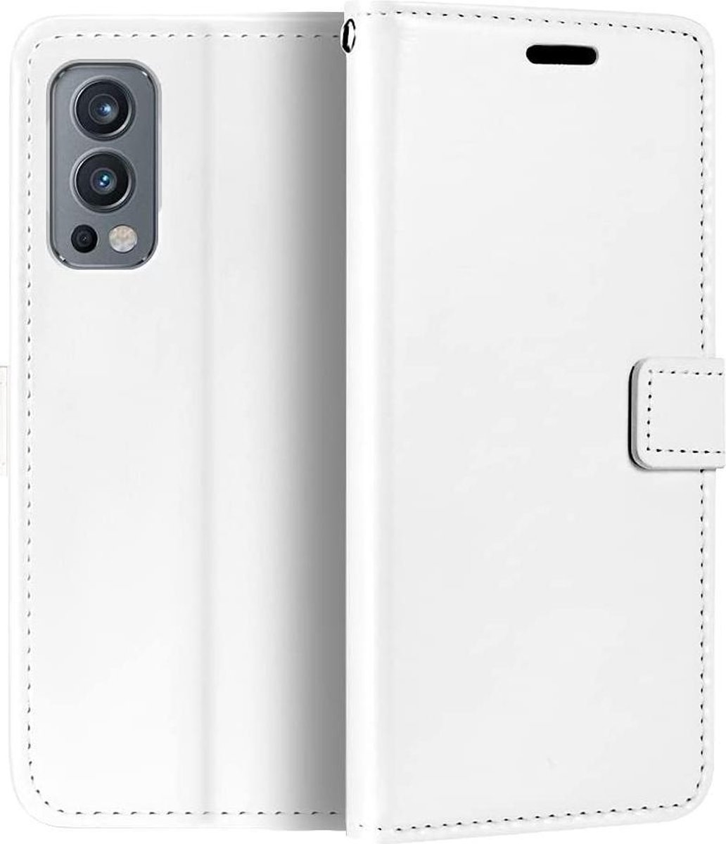 Bookcase Geschikt voor: OnePlus Nord 2 5G - Wit - portemonnee hoesje
