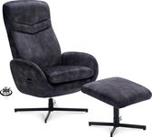 Icon Living - Fauteuil Tancos - Velours - Antraciet