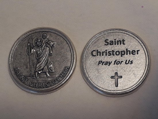Ronde Hlg. Christoffel munt / medaille diamter 3 cm