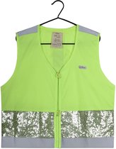 gofluo. Gloria Veiligheidshesje - Reflecterend hesje - Fluoriserend - Veiligheidsvest - Glitters - Reflectie jas - Lichtgewicht - Veilig de weg op - Geel - L