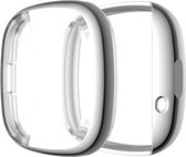 By Qubix - Fitbit Versa 3 / Sense Soft TPU case (volledig beschermd) - Zilver