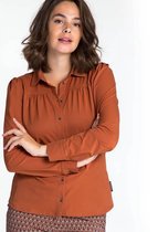 Bruine Blouse van Je m'appelle - Dames - Travelstof - Maat M - 5 maten beschikbaar