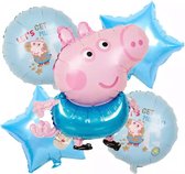 Peppa Pig Folie Ballonnen 5 stuks Cartoon Peppa Figuur Globos Baby Shower Meisje Jongen Gift Verjaardagsfeestje