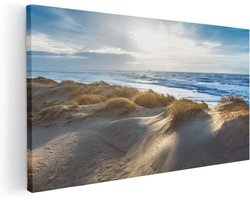 Artaza Canvas Schilderij Duinen En Zee  - 100x50 - Groot - Foto Op Canvas - Canvas Print